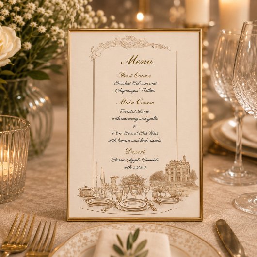 Viering op het landgoed aangepast menu kaart