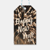 Viering Oud en Nieuw Goud Vuurwerk Foto Cadeaulabel (Voorkant)