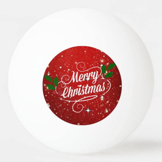 Viering Rood, Prettig Kerstfeest Pingpongbal (Voorkant)