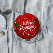 Viering Rood, Prettig Kerstfeest Ronde Button 4,0 Cm (In situ)