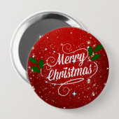 Viering Rood, Prettig Kerstfeest Ronde Button 4,0 Cm (Voorkant /achterkant)