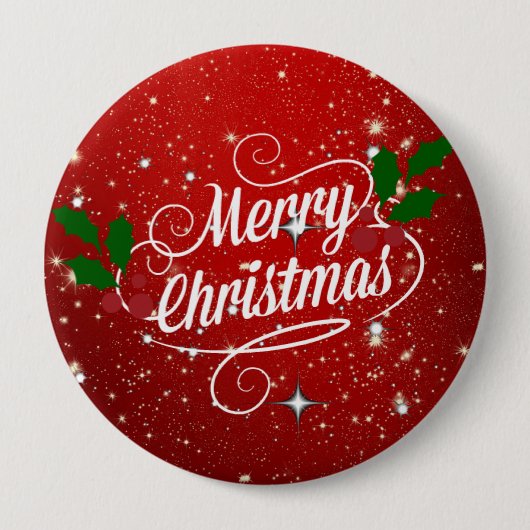 Viering Rood, Prettig Kerstfeest Ronde Button 4,0 Cm (Voorkant)