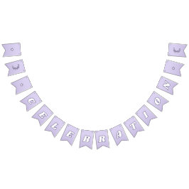 Viering Schattigee Lavendel Paarse Funky Lettering Vlaggetjes