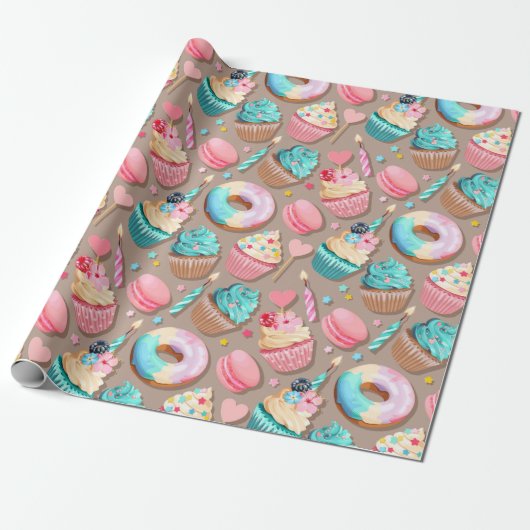 Viering Sweet Desserts Cadeaupapier (Uitgerold)