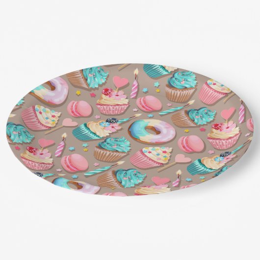 Viering Sweet Desserts Papieren Bordje (Gekanteld)