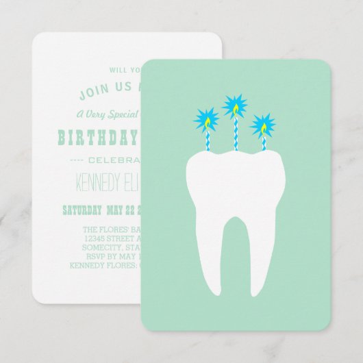 Viering tand met kaarsen kaart (Voorkant / Achterkant)