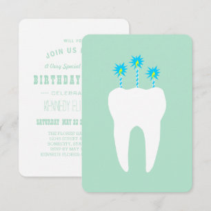 Viering tand met kaarsen kaart