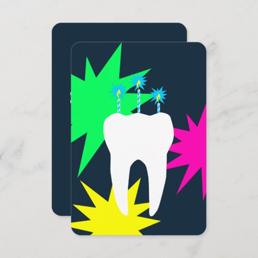 Viering tand met kaarsen kaart (Voorkant / Achterkant)