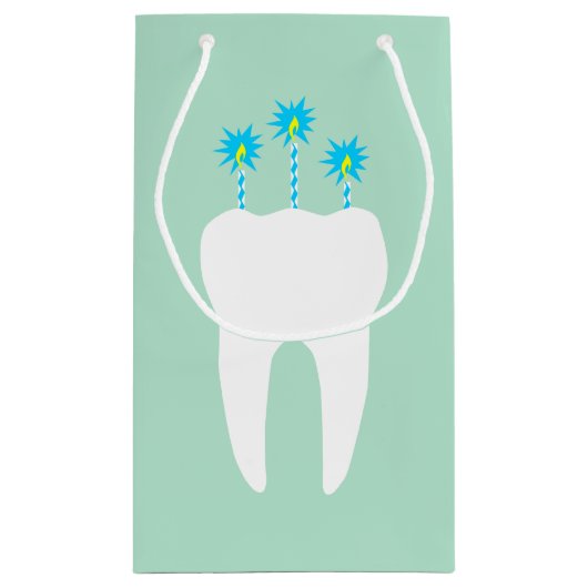 Viering tand met kaarsen klein cadeauzakje (Achterkant)