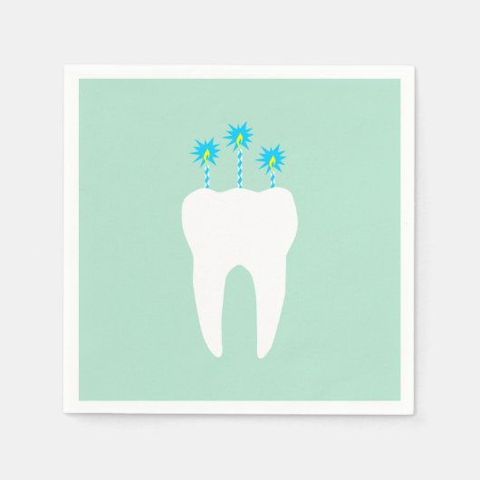 Viering tand met kaarsen servet (Voorkant)