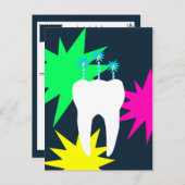 Viering tand met kaarsen uitnodiging briefkaart (Voorkant / Achterkant)