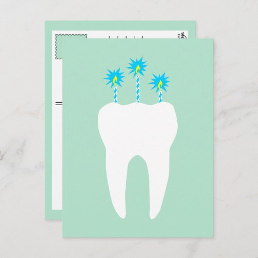 Viering tand met kaarsen uitnodiging briefkaart (Voorkant / Achterkant)