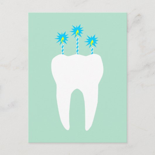 Viering tand met kaarsen uitnodiging briefkaart (Voorkant)