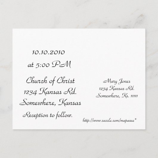 Viering! Uitnodiging Briefkaart (Achterkant)