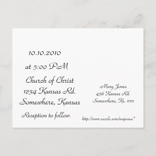 Viering! Uitnodiging Briefkaart (Achterkant)