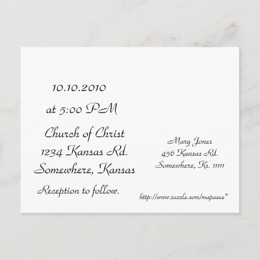 Viering! Uitnodiging Briefkaart (Achterkant)