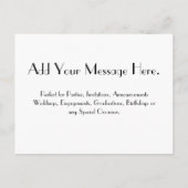 Viering! Uitnodiging Briefkaart (Achterkant)