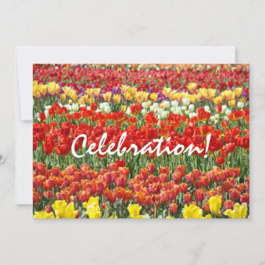 Viering! Uitnodigingen Eindejaarsfeest Tulpen (Voorkant)