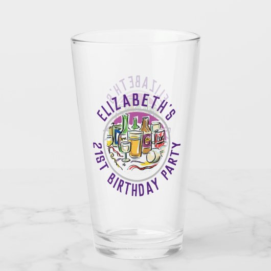 Viering van 21ste verjaardag van het dagglas glas (Achterkant)