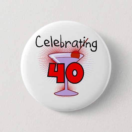 Viering van 40 T-shirts en geschenken Ronde Button 5,7 Cm (Voorkant)