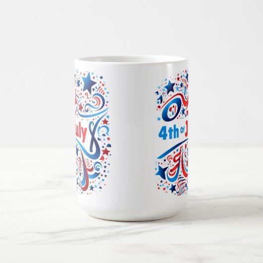 Viering van 4 juli Mok met rood, wit en blauw (Center)