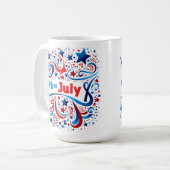 Viering van 4 juli Mok met rood, wit en blauw (Voorkant links)