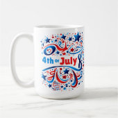 Viering van 4 juli Mok met rood, wit en blauw (Links)