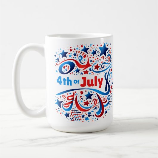 Viering van 4 juli Mok met rood, wit en blauw (Links)