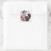 Viering van 4 juli vierkante sticker (Tas)