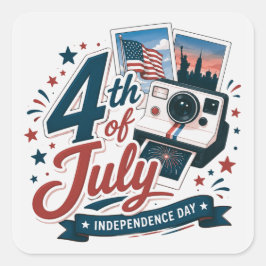 Viering van 4 juli vierkante sticker
