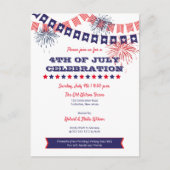 Viering van 4 juli vuurwerk | uitnodiging tot bunt (Voorkant)