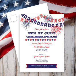 Viering van 4 juli vuurwerk | uitnodiging tot bunt