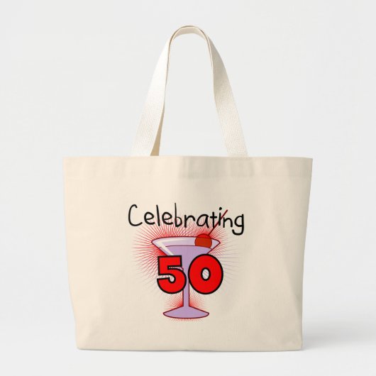 Viering van 50 T-shirts en cadeaus Grote Tote Bag (Voorkant)