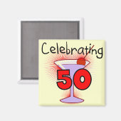 Viering van 50 T-shirts en cadeaus Magneet (Voorkant / Achterkant)