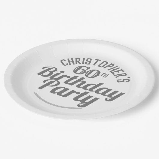 Viering van 60ste verjaardag van Borden op jaarpap Papieren Bordje (Gekanteld)