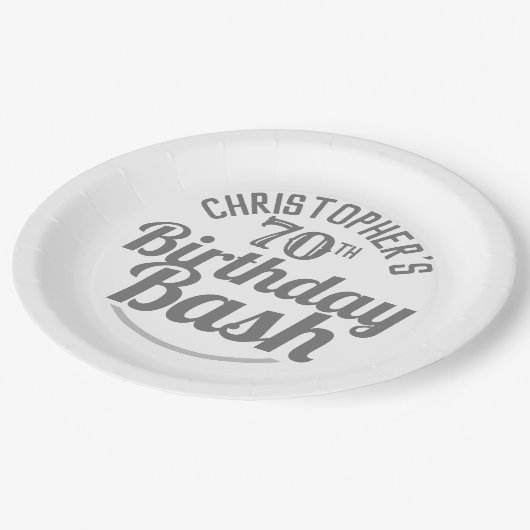 Viering van 70e verjaardag van Borden van Birthday Papieren Bordje (Gekanteld)