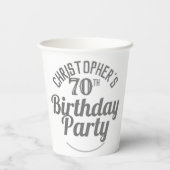 Viering van 70ste verjaardag papierbekertjes papieren bekers (Achterkant)