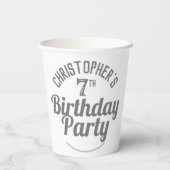 Viering van 7e verjaardag papierbekertjes papieren bekers (Achterkant)