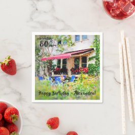 Viering van 80 jaar geboortedagboek Napkin Servet