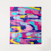 Viering van Abstracte kleuren Wandkleed (Voorkant)