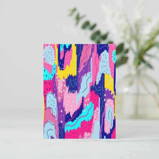 Viering van Abstracte kleurenkunst Briefkaart (Staand voorkant)