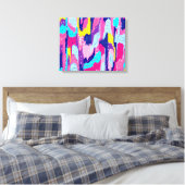 Viering van Abstracte kleurenkunst Canvas Afdruk (Insitu (Slaapkamer))