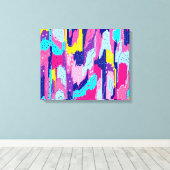 Viering van Abstracte kleurenkunst Canvas Afdruk (Insitu (Houten vloer))