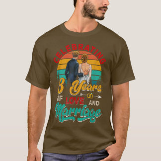 Viering van acht jaar liefde en huwelijk t-shirt