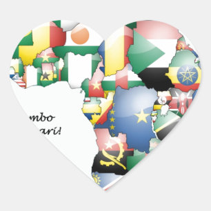 Viering van Afrika in vlagontwerp Hart Sticker
