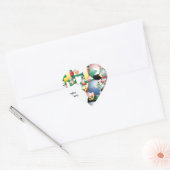 Viering van Afrika in vlagontwerp Hart Sticker (Envelop)
