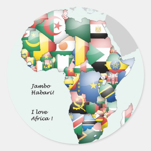 Viering van Afrika in vlagontwerp Ronde Sticker (Voorkant)