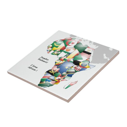 Viering van Afrika in vlagontwerp Tegeltje (Zijkant)