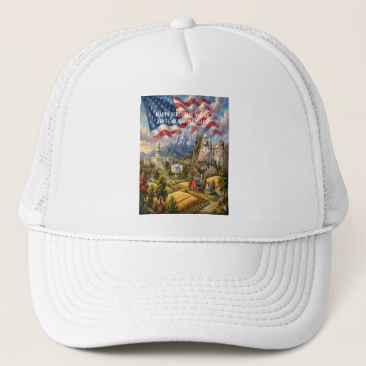 Viering van Amerika's 250-jarig Sesquicentennial Trucker Pet (Voorkant)