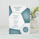 viering van blauwgroen voetbal voor meisjes kaart (Staand voorkant)